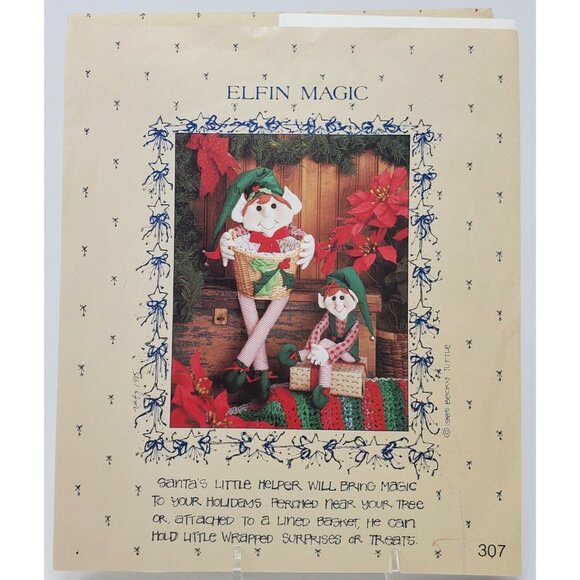 Elf Doll Sewing Instructions Ornament Home Decor Elfin Magic Uncut VTG 1982 - Picture 6 of 6